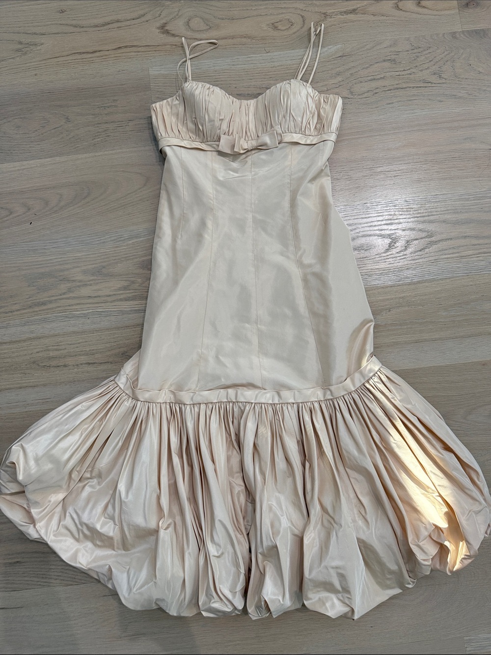 Rickie Freeman for Teri Jon 100% Silk Bubble Hem Gown